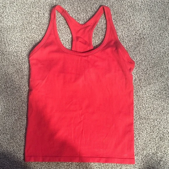 DSG Vibrant Red Ribbed Tank Top - Picture 1 of 4